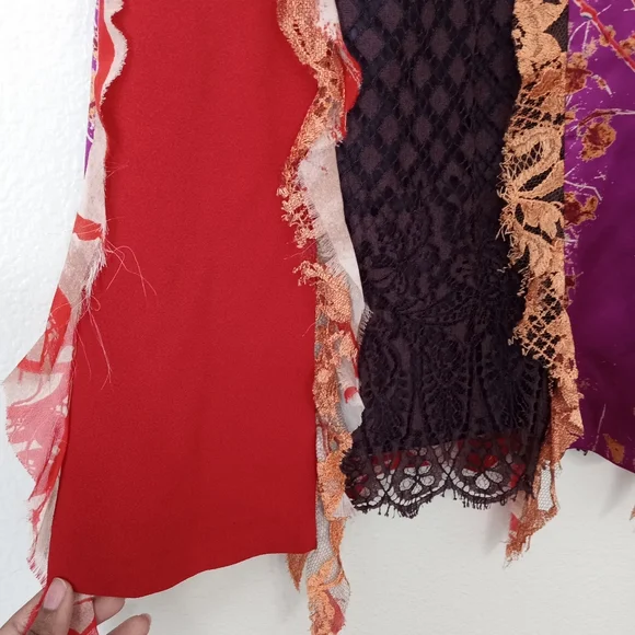 Christian LaCroix Vintage Artsy Sacai Patchwork Silk Midi Multicolor Skirt - Picture 6 of 9